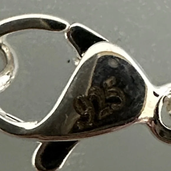 925 sterling Silver and Clear Jade Beaded Necklace - Picture 6 of 6